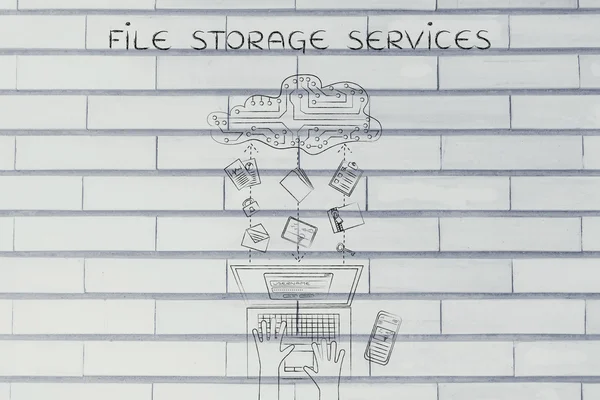 Concept of file storage services — Stock Photo, Image