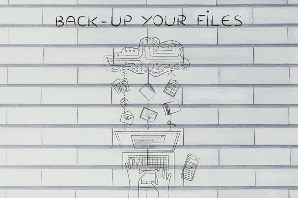 Concepto de copia de seguridad de sus archivos — Foto de Stock