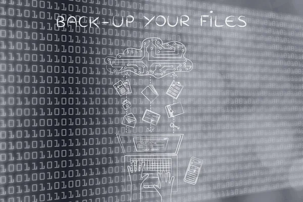 Concept of back-up your files — Stock Photo, Image