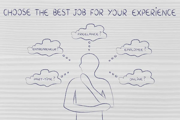 Begreppet hur man väljer det bästa jobbet för din upplevelse — Stockfoto