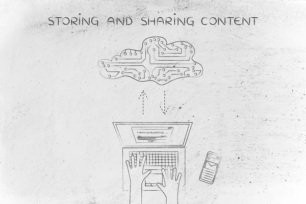 Depolama ve içerik paylaşımı kavramı — Stok fotoğraf