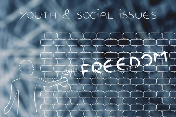 Έννοια της νεολαίας & κοινωνικά θέματα — Φωτογραφία Αρχείου