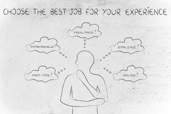 Begreppet hur man väljer det bästa jobbet för din upplevelse — Stockfoto