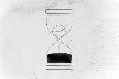 kum saati içinde eriyen saat ile