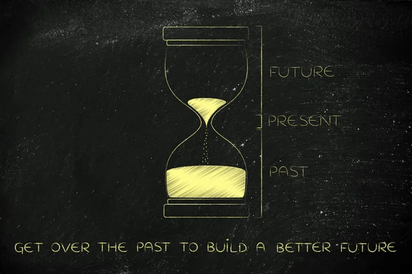 Concepto de cómo superar el pasado para construir un futuro mejor — Foto de Stock