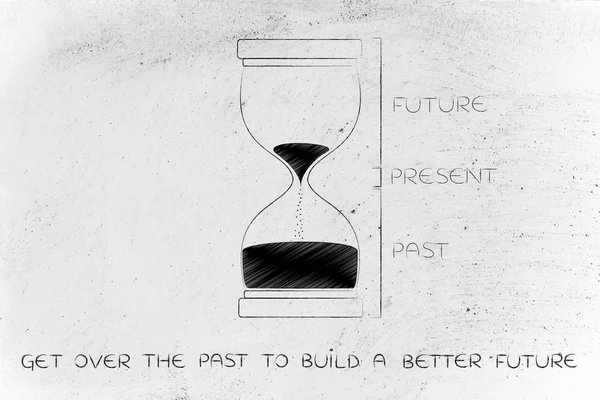 Concept of how to get over the past to build a better future — Stock Photo, Image