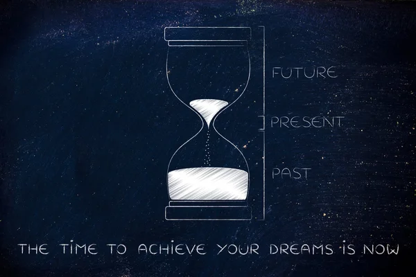 Begreppet tid att uppnå dina drömmar är nu — Stockfoto