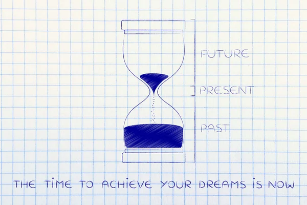 Begreppet tid att uppnå dina drömmar är nu — Stockfoto