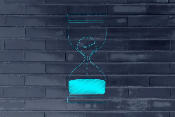 hourglass with melting clock inside