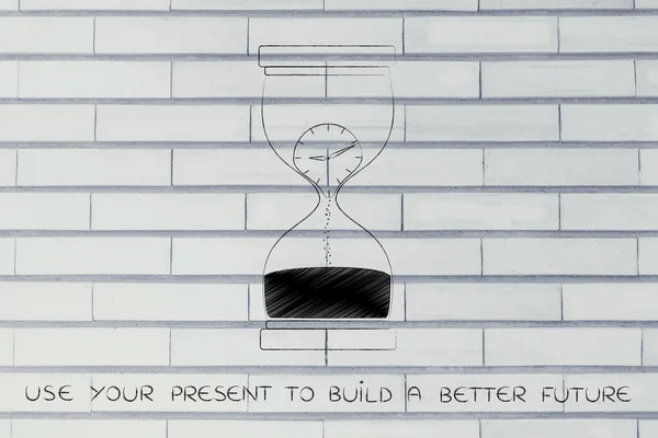 Έννοια της χρήση δώρο σας για να οικοδομήσουμε ένα καλύτερο μέλλον — Φωτογραφία Αρχείου