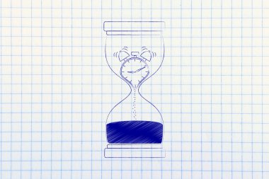 kum saati içinde eriyen çalar saat ile