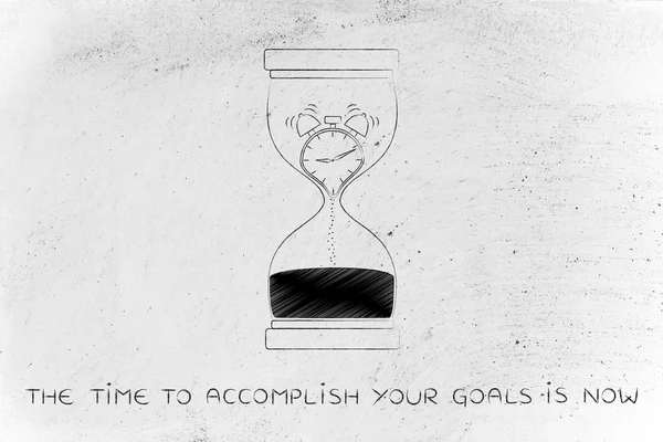 Concept of the time to accomplish your goals is now — Stock Photo, Image