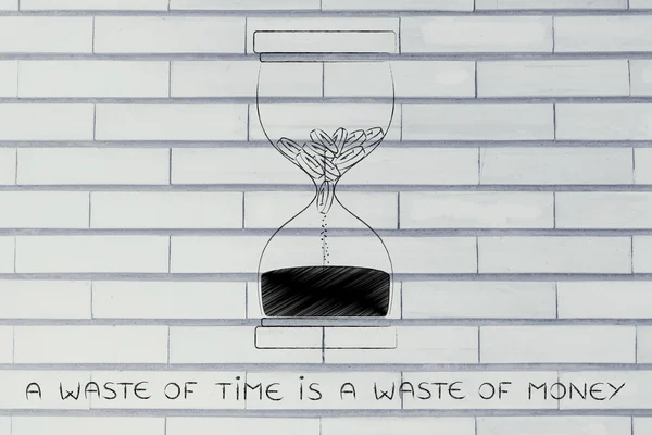 Il concetto di perdita di tempo è uno spreco di denaro — Foto Stock