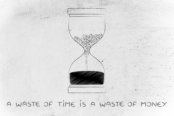 Concept of a waste of time is a waste of money — Stock Photo, Image