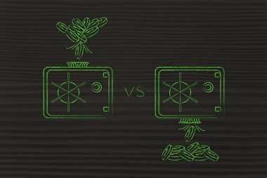 kaydetme ya da harcama girip güvenli, düştü jeton