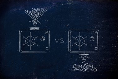 kaydetme ya da harcama girip güvenli, düştü jeton