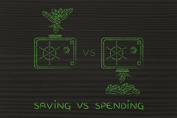 Concepto de ahorro vs gasto — Foto de Stock