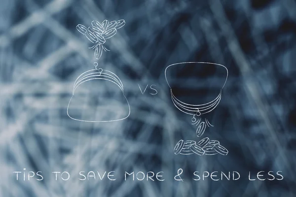 Concept de conseils pour économiser plus et dépenser moins — Photo