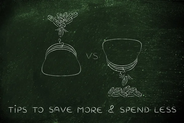 Concetto di consigli per risparmiare di più e spendere meno — Foto Stock