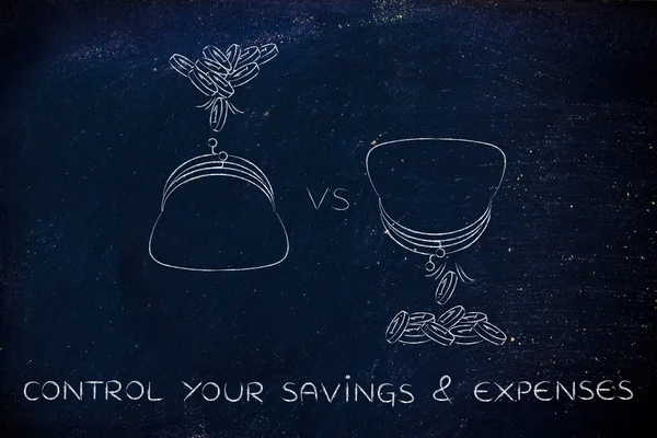 Concepto de control de sus ahorros y gastos — Foto de Stock