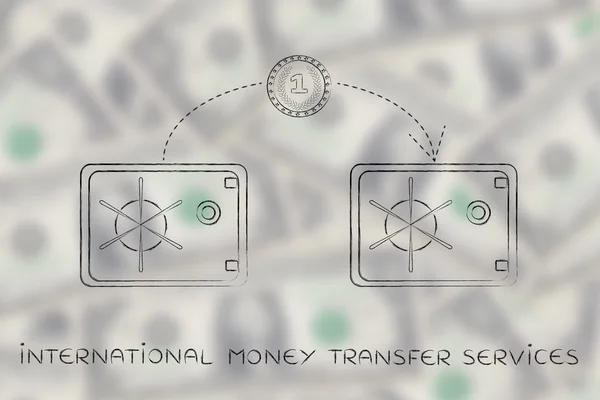 Concepto de servicios internacionales de transferencia de dinero —  Fotos de Stock