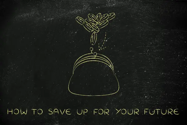 Concepto de cómo ahorrar para su futuro — Foto de Stock