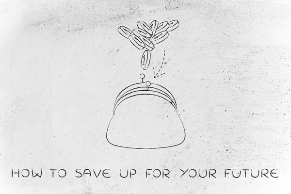 Concepto de cómo ahorrar para su futuro — Foto de Stock