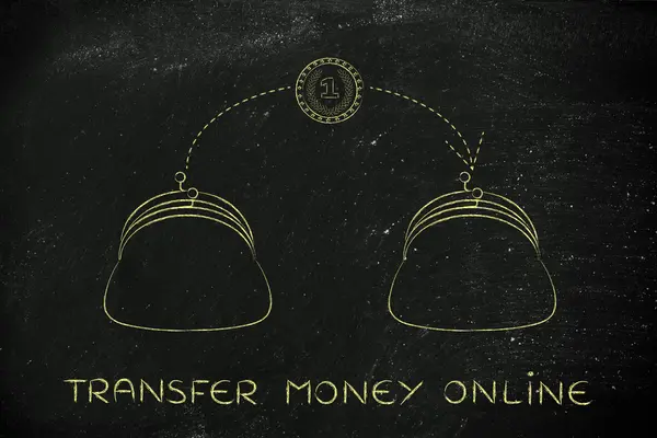Концепция перевода денег онлайн — стоковое фото