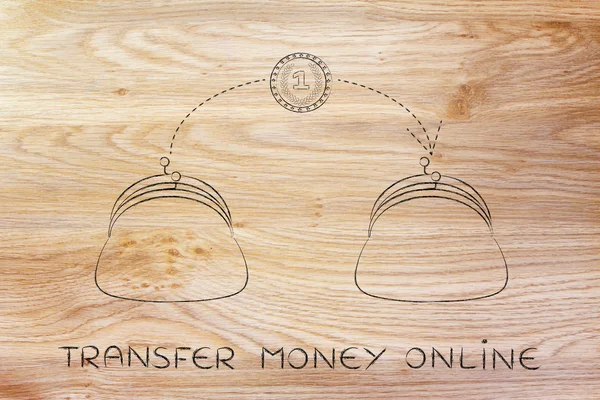 Concept of transfer money online — Stock Photo, Image