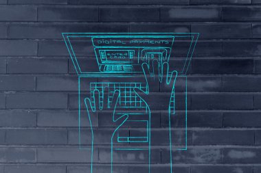 ATM içinde laptop ekran kartı takma el ile