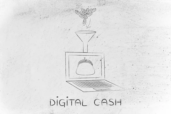 Begreppet digital cash — Stockfoto