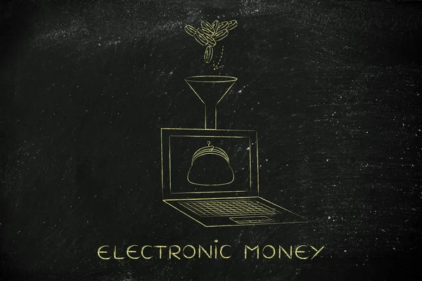 Концепция электронных денег — стоковое фото