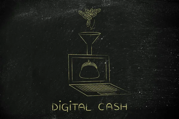 Conceito de dinheiro digital — Fotografia de Stock