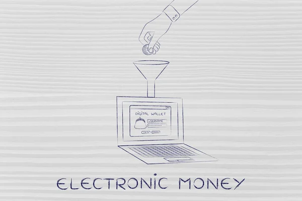 Concepto de dinero electrónico —  Fotos de Stock