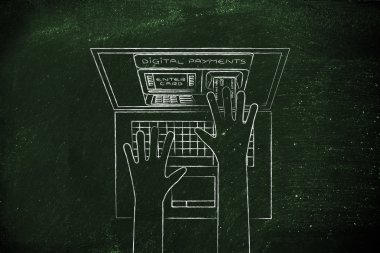 ATM içinde laptop ekran kartı takma el ile