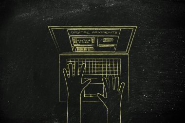 otomatik vezne makinesi dizüstü ekran içinde