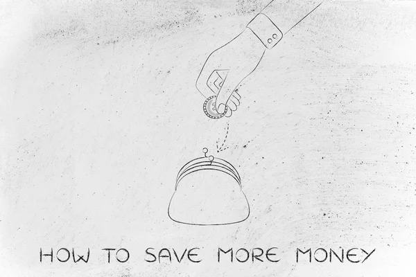 Concepto de cómo ahorrar más dinero — Foto de Stock
