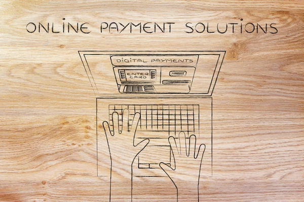 Concept of online payment solutions — Stock Photo, Image