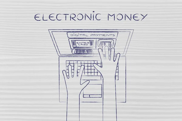 Begreppet elektroniska pengar — Stockfoto