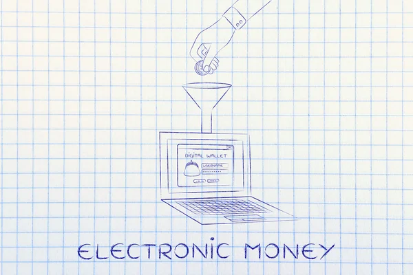 Concepto de dinero electrónico — Foto de Stock