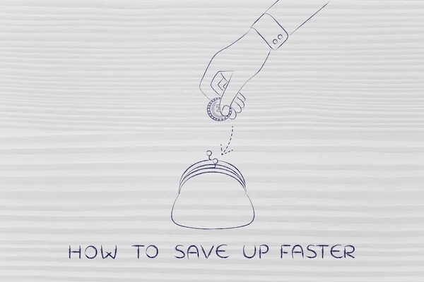 Concepto de cómo ahorrar más rápido — Foto de Stock