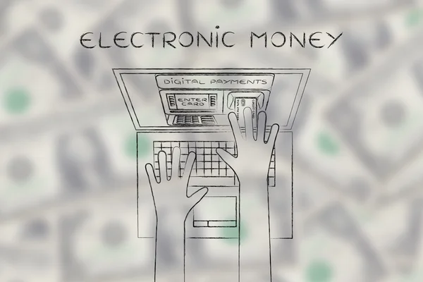 Концепція електронних грошей — стокове фото