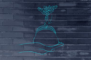 çanta ve içinde bırakılan para ile el