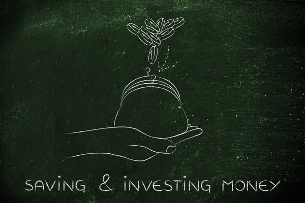 Концепция экономии и инвестирования денег — стоковое фото