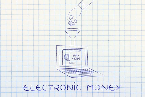 Concepto de dinero electrónico —  Fotos de Stock