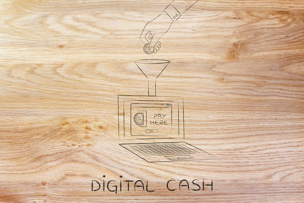 Concept of digital cash — Stock Photo, Image