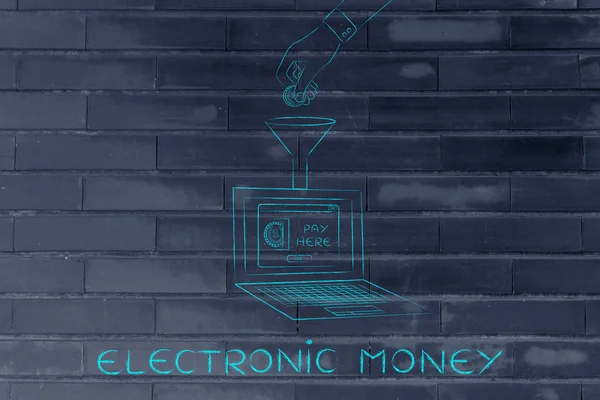 Concepto de dinero electrónico — Foto de Stock