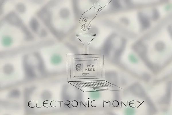 Pojęcie pieniądza elektronicznego — Zdjęcie stockowe