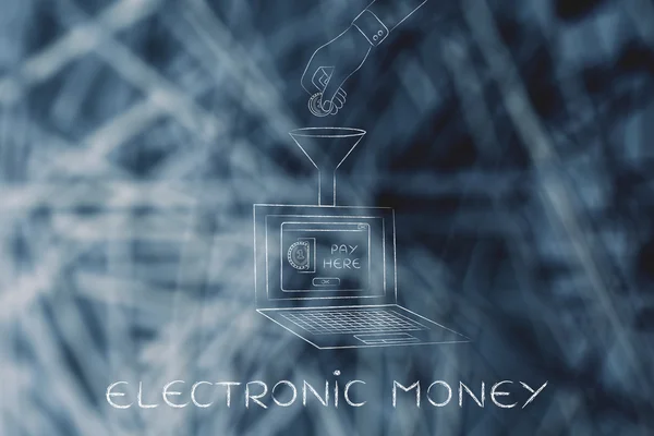 Concepto de dinero electrónico — Foto de Stock