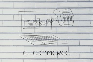 ekran dışında komik pos terminali ile dizüstü bilgisayar, e-ticaret